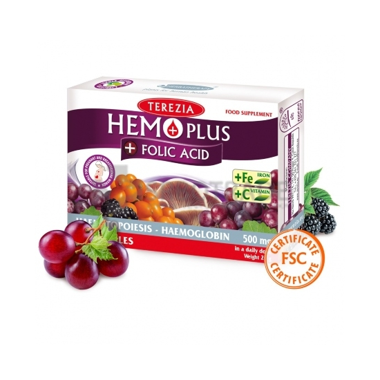 HEMOPLUS+Folna kiselina kapsule, 30 kom