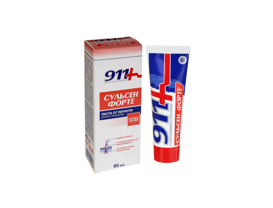 Maska za kožu glave protiv peruti i seboreje "911 SULSEN FORTE", 85 ml