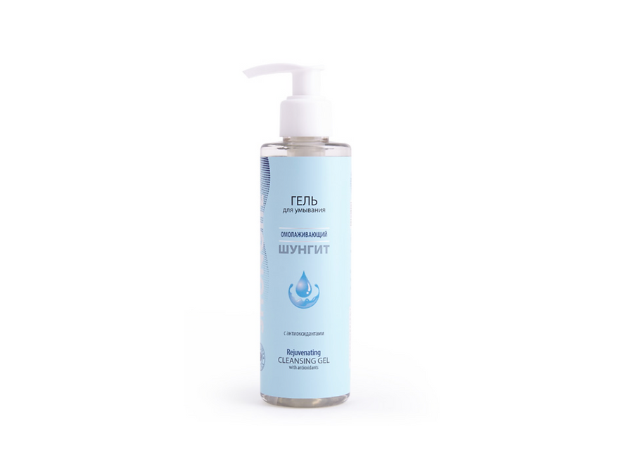 Podmlađujući gel za umivanje i skidanje sminke ” ŠUNGIT” za zrelu kožu lica, 200 ml
